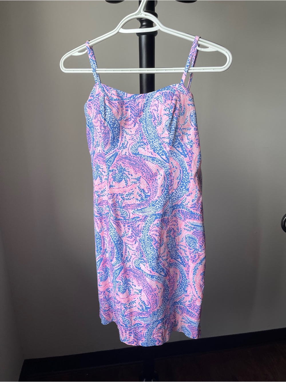 Lilly Pulitzer Coastal Blue Pink Mini Dress
Spaghetti Straps Open Tie Back 0